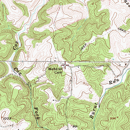 Topographic Map of Webster Cemetery, WV