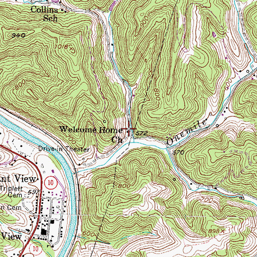 Topographic Map of Welcome Home Church, WV