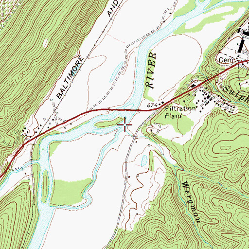 Topographic Map of Wergman Run, WV