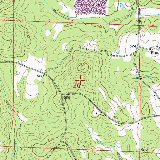 Topographic Map of Happy Hill Gas Field, AL