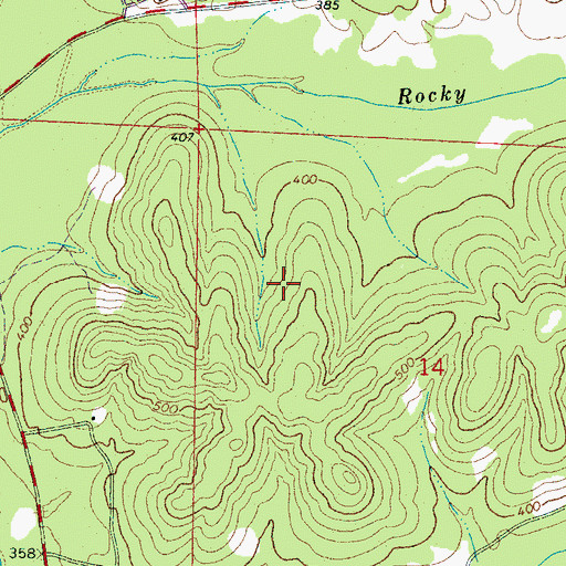 Topographic Map of Blowhorn Creek Gas Field, AL