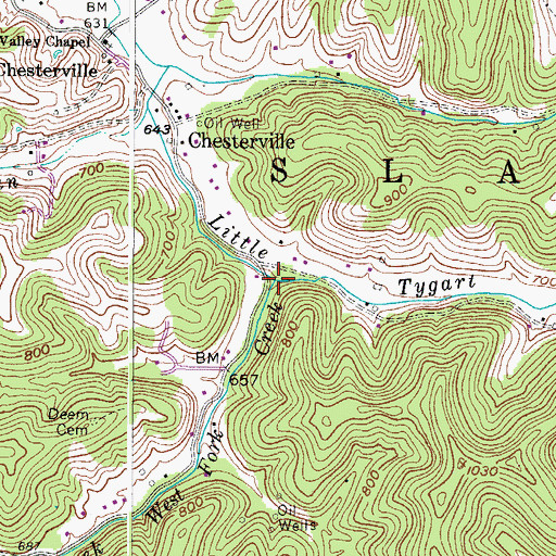 Topographic Map of West Fork Creek, WV