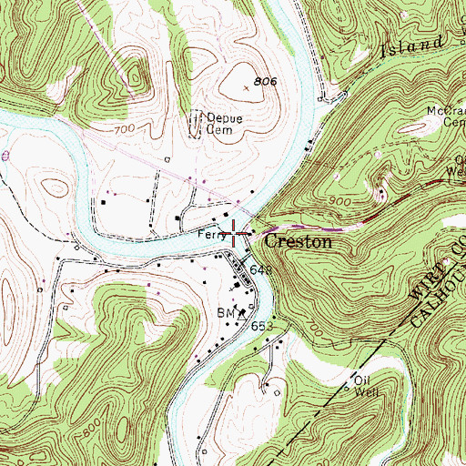 Topographic Map of West Fork Little Kanawha River, WV