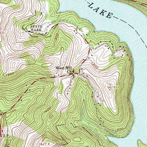 Topographic Map of West Hill Church, WV