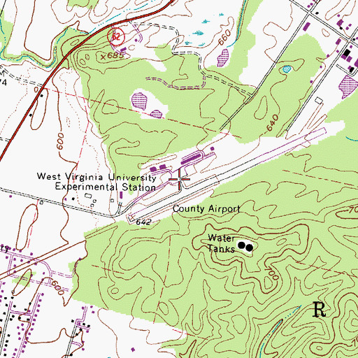 Topographic Map of West Virginia University Experimental Station, WV