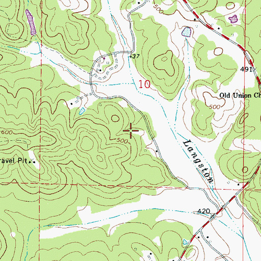 Topographic Map of Bluff Gas Field, AL