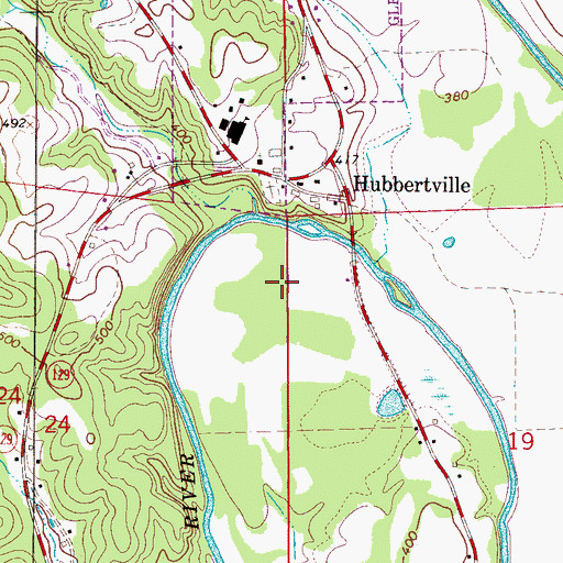 Topographic Map of Hubbertsville Gas Field, AL