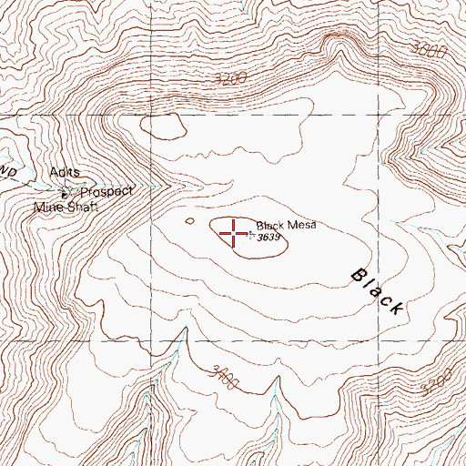 Topographic Map of Black Mesa, AZ