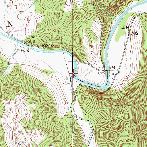 Topographic Map of Whetstone Creek, WV