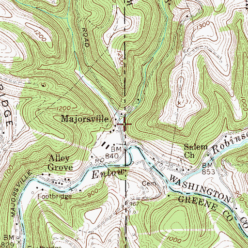 Topographic Map of Whetstone Run, WV