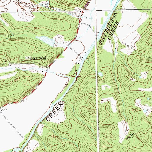 Topographic Map of Whipps Run, WV