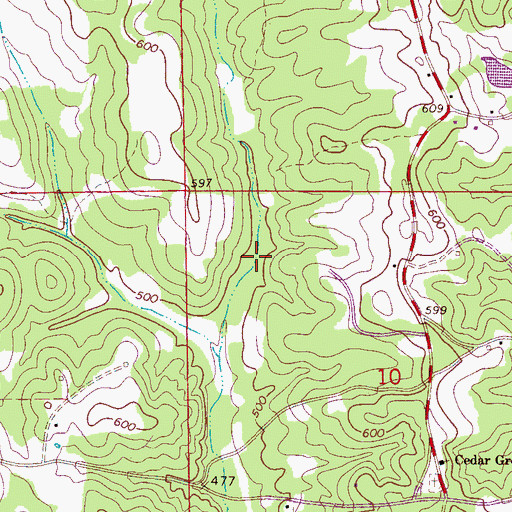 Topographic Map of Davis Chapel Gas Field, AL