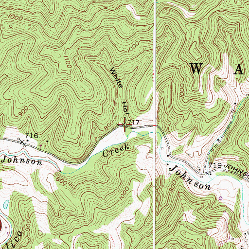 Topographic Map of White Hollow, WV