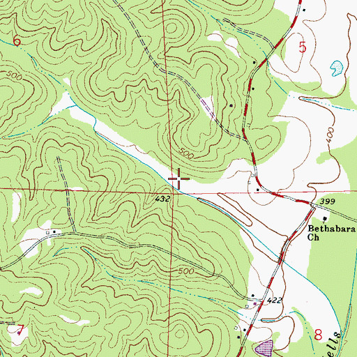 Topographic Map of Blooming Grove Gas Field, AL
