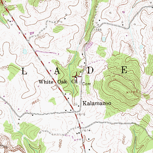 Topographic Map of White Oak Church, WV