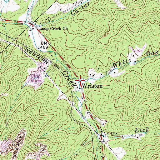 Topographic Map of White Oak Fork, WV