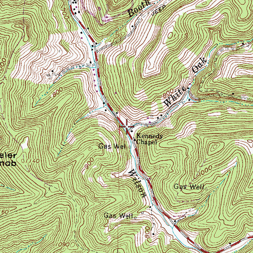 Topographic Map of White Oak Fork, WV