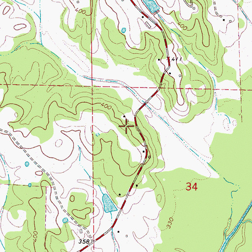 Topographic Map of West Fayette Gas Field, AL