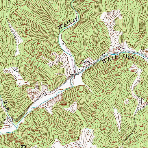 Topographic Map of White Oak Run, WV