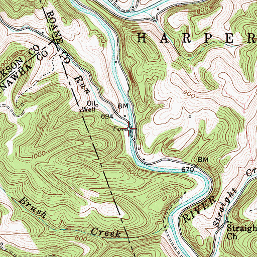 Topographic Map of White Oak Run, WV