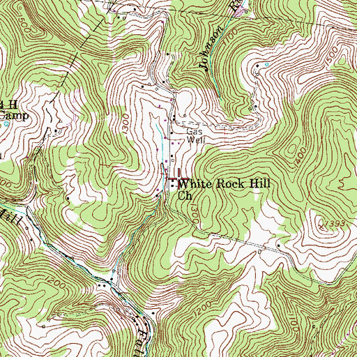 Topographic Map of White Rock Hill Church, WV
