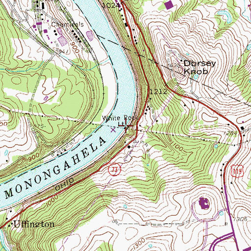Topographic Map of White Rock Light, WV