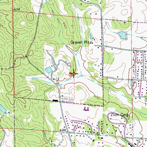 Topographic Map of North Fayette Gas Field, AL