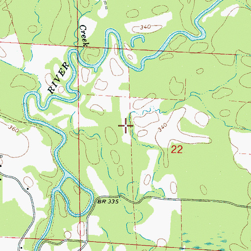 Topographic Map of Musgrove Creek Gas Field, AL
