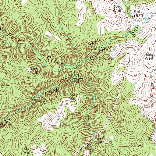 Topographic Map of Whites Camp Fork, WV