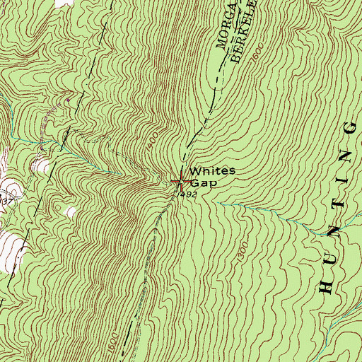 Topographic Map of Whites Gap, WV