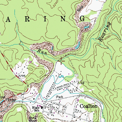 Topographic Map of Whites Run, WV