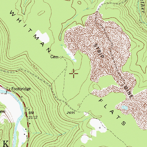 Topographic Map of Whitman Flats, WV