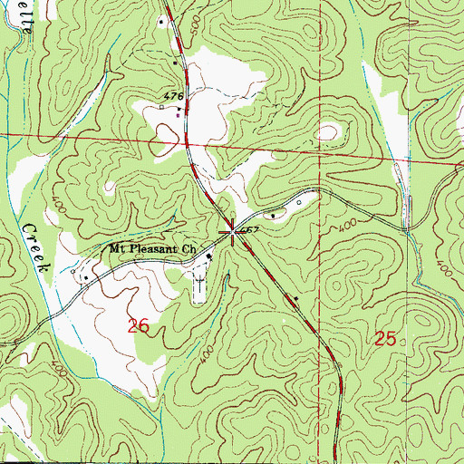 Topographic Map of Mount Pleasant Elementary School (historical), AL