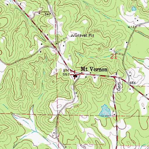 Topographic Map of Mount Vernon Junior High School (historical), AL