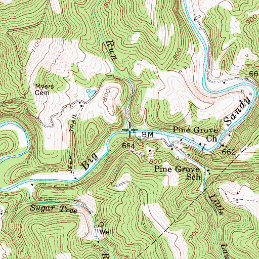 Topographic Map of Wierlong Run, WV