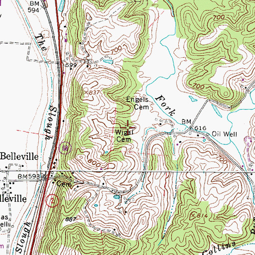 Topographic Map of Wigal Cemetery, WV