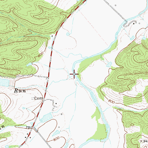 Topographic Map of Wild Meadow Run, WV