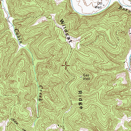 Topographic Map of Wildcat Ridge, WV
