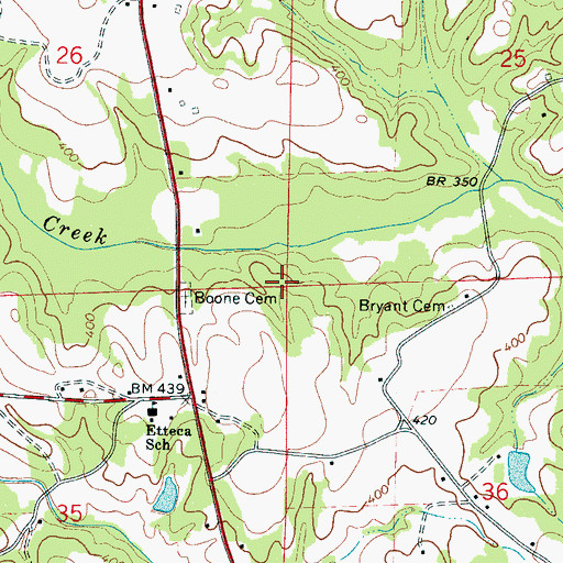 Topographic Map of Lexington Gas Field, AL