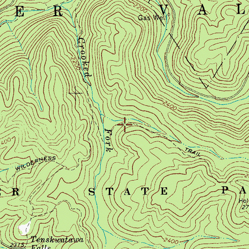 Topographic Map of Wilderness Trail, WV