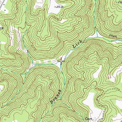 Topographic Map of Wiley Branch, WV