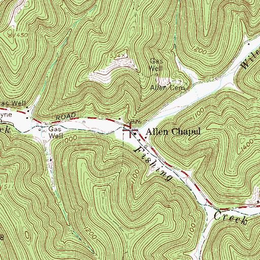 Topographic Map of Wiley Fork, WV