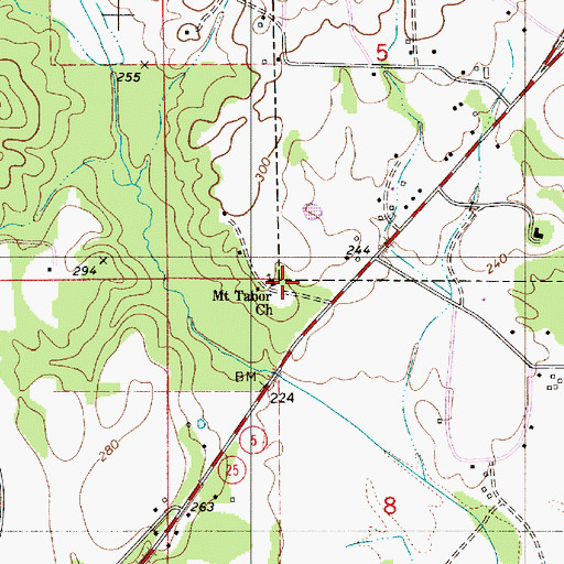Topographic Map of Mount Tabor Elementary School (historical), AL