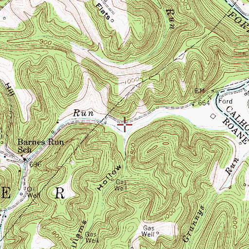 Topographic Map of Williams Hollow, WV