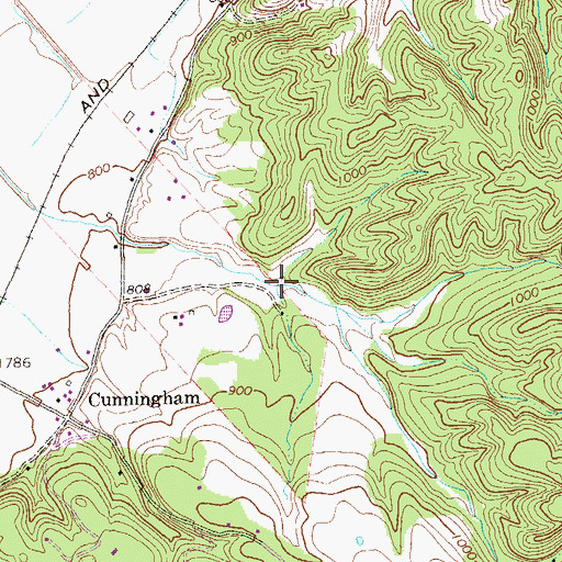 Topographic Map of Williams Hollow, WV