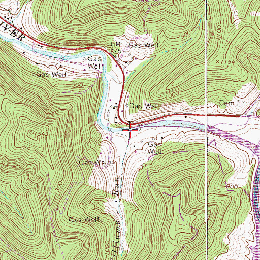 Topographic Map of Williams Run, WV