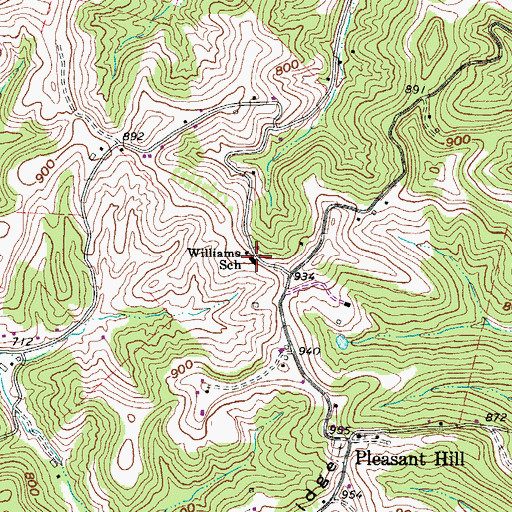 Topographic Map of Williams School (historical), WV