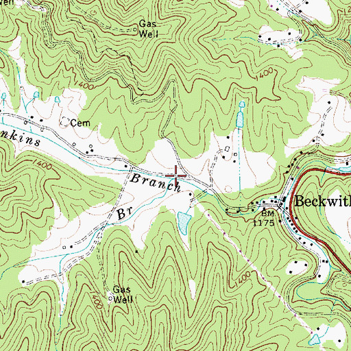 Topographic Map of Wilson Branch, WV