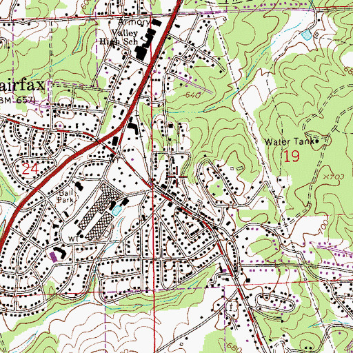 Topographic Map of Fairfax Church of Nazarene, AL