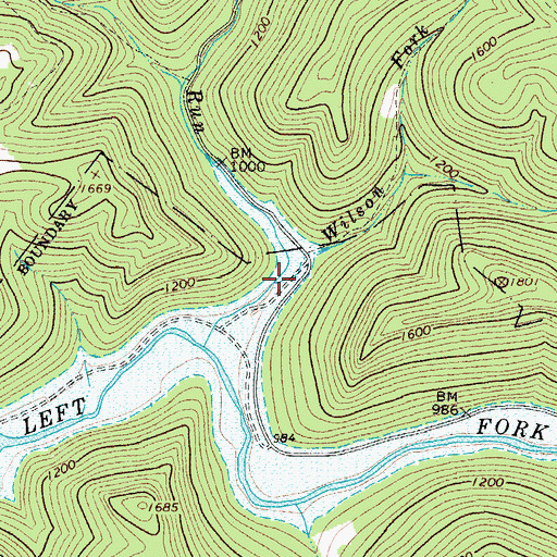Topographic Map of Wilson Fork, WV